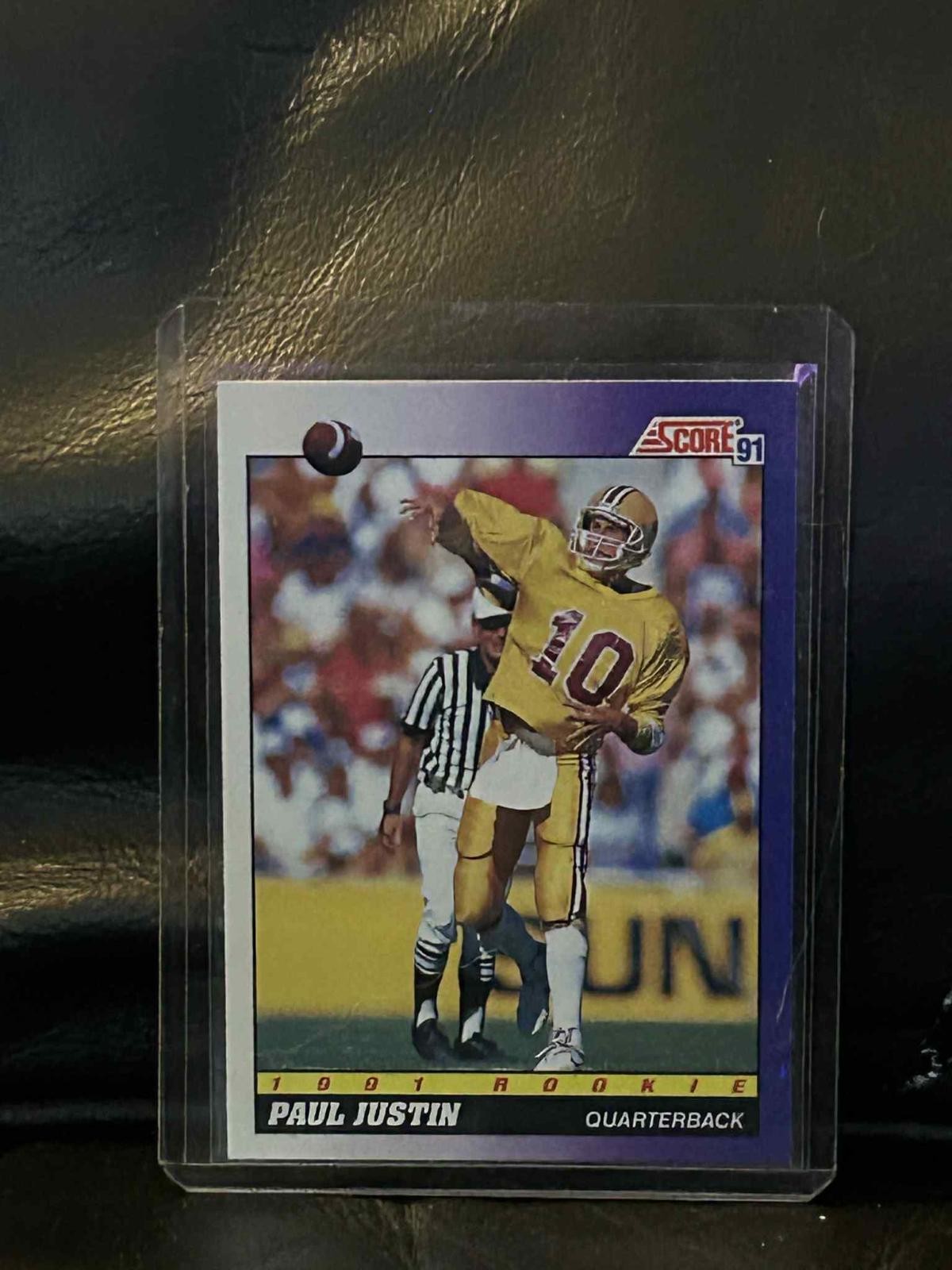 Paul Justin #566 | 1991 Score 1991 Score Football Moderately Played Trading Card