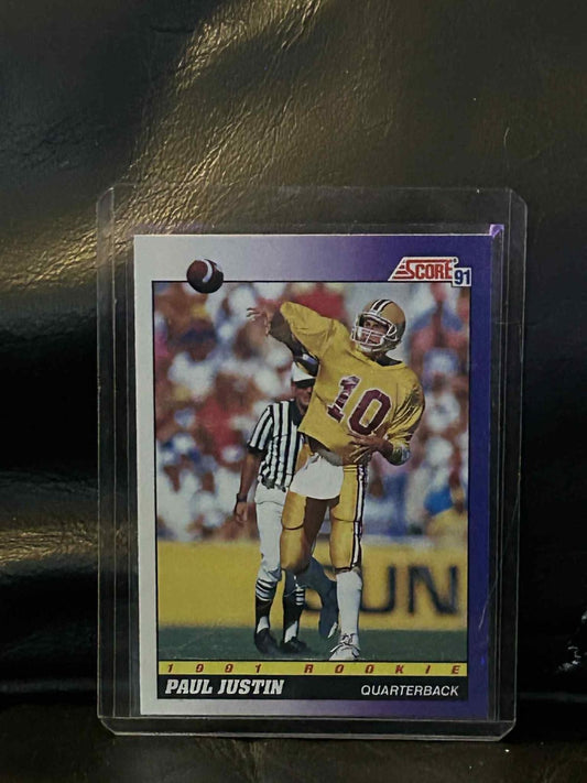 Paul Justin #566 | 1991 Score 1991 Score Football Leicht bespielte Sammelkarte