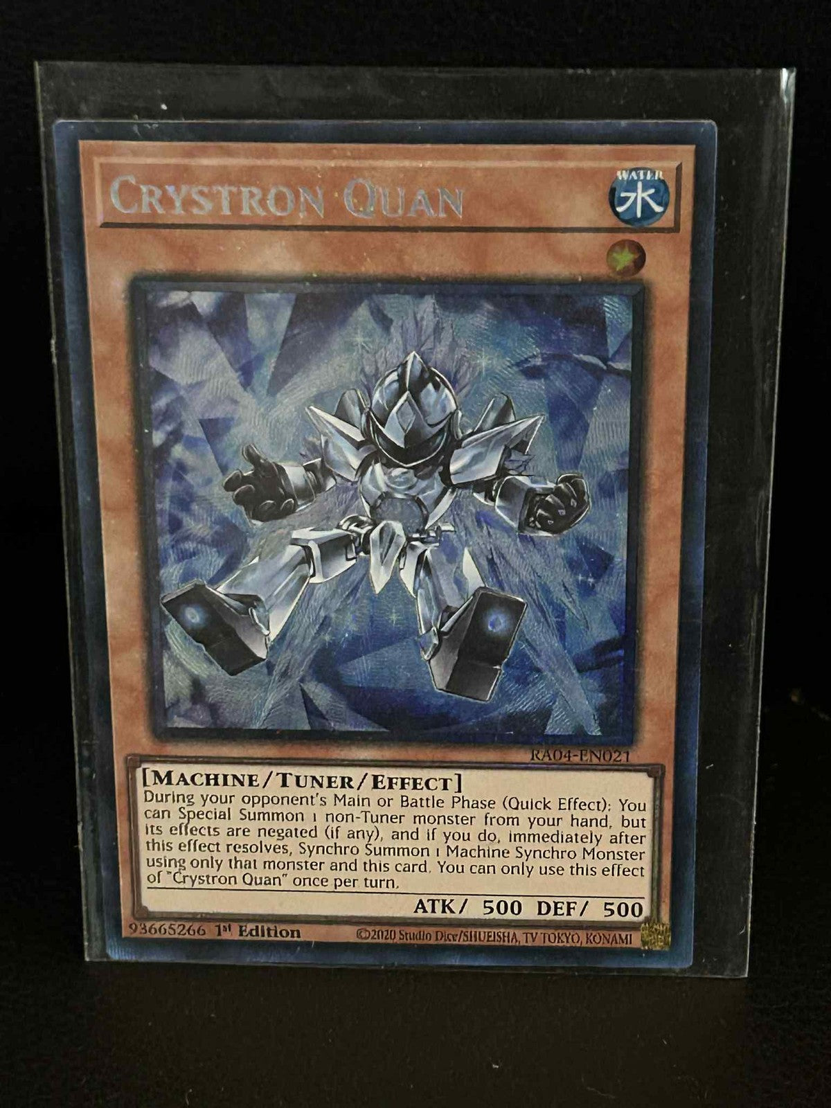 Crystron Quan - RA04-EN021 - Collector's Rare - 1st Edition Quarter Century Stam
