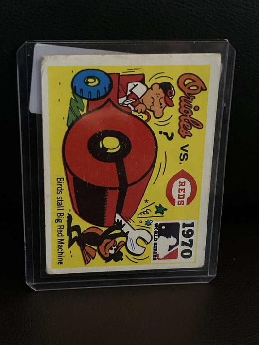 1970 Orioles, Reds #68 1971 Fleer World Series Black Back Baseball Moderately Pl Sammelkarte