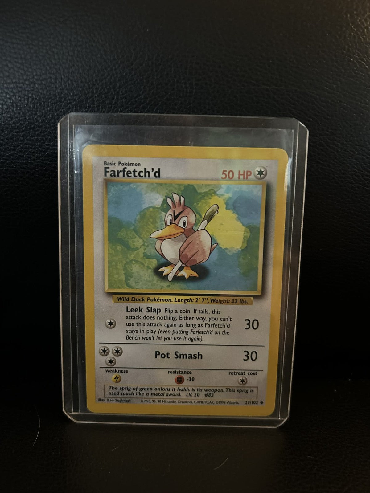 Farfetch'd - 27/102 - Uncommon - Unlimited Edition Base Set Pokemon Moderately P
