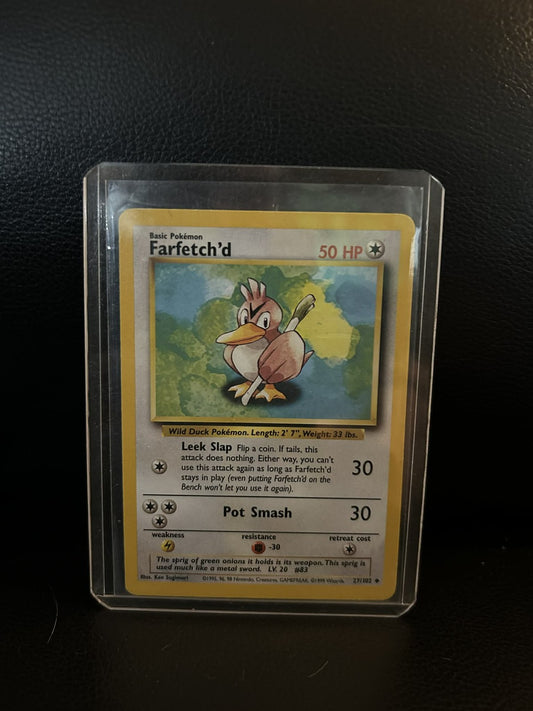 Farfetch'd - 27/102 - Uncommon - Unlimited Edition Base Set Pokemon Moderately P
