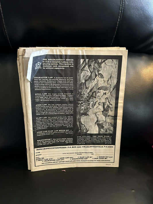 Rolemaster RPG Dragon Magazine I.C.E.'s Complete Fantasy January 1983