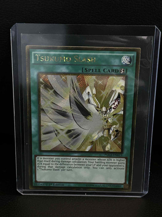 Tsukumo Slash - PGL3-EN013 - Gold Secret Rare - 1st Edition Premium Gold: Infini