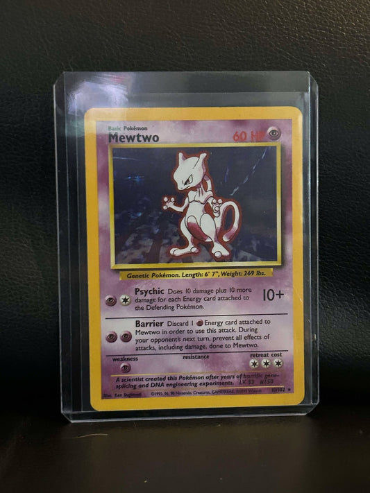 Mewtwo - 10/102 - Holo Rare - Unlimited Edition Base Set Pokemon Moderately Play