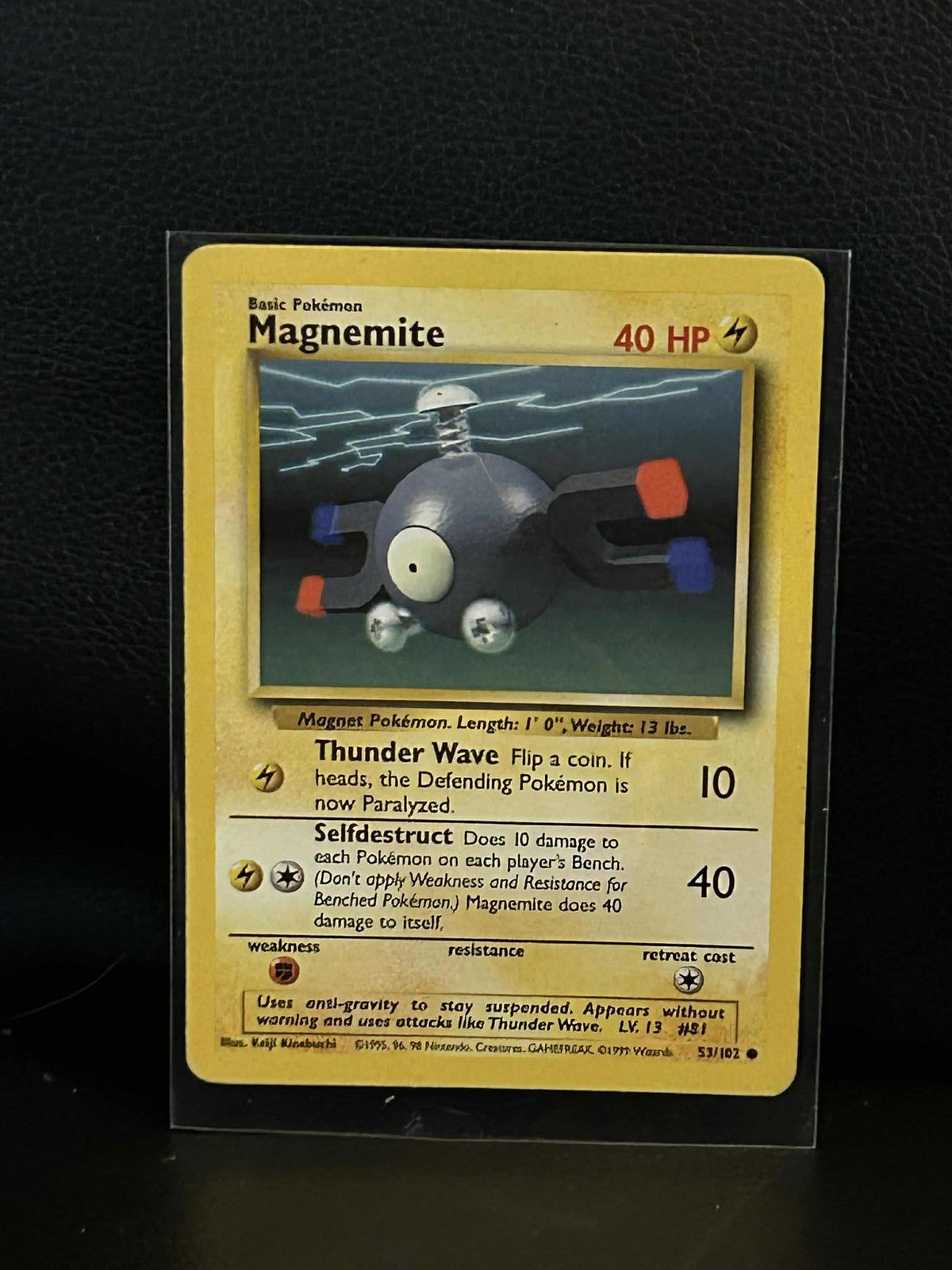 Magnemite - 53/102 - Common - Unlimited Edition Base Set Pokemon Moderately Play
