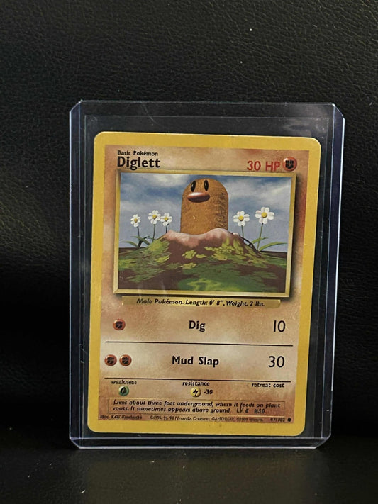 Diglett - 47/102 - Common - Unlimited Edition Base Set Pokemon Moderately Played