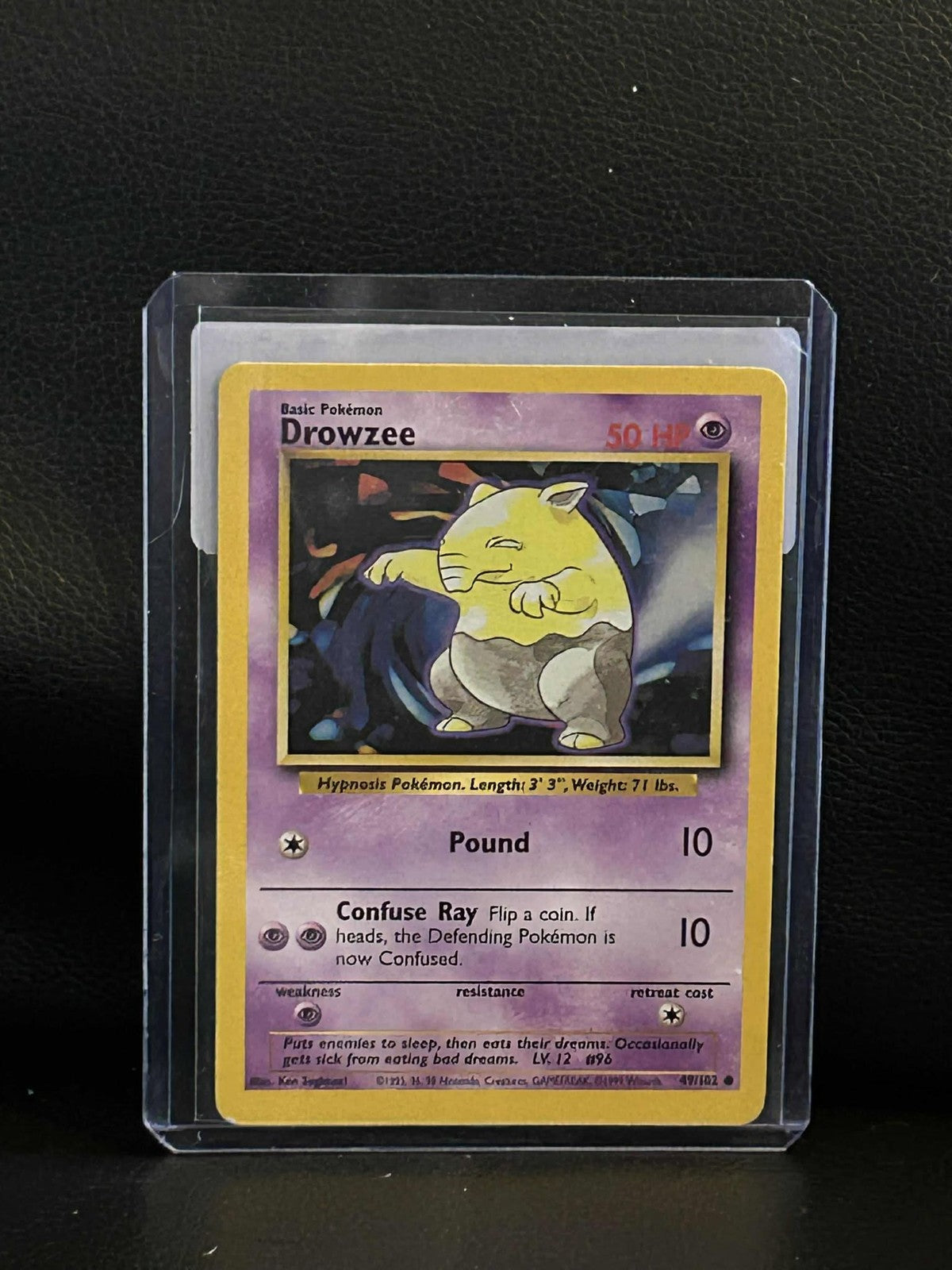 Drowzee - 49/102 - Common - Unlimited Edition Base Set Pokemon Moderately Played