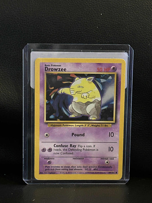 Drowzee - 49/102 - Common - Unlimited Edition Base Set Pokemon Moderately Played