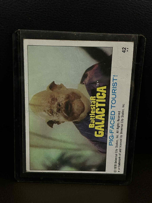 Pig-Faced Tourist! #42 1978 Topps Battlestar Galactica Moderately Played