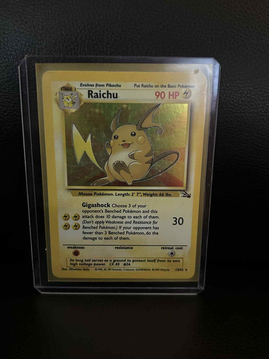 Raichu - 14/62 - Holo Rare - Unlimited Edition Fossil Pokemon