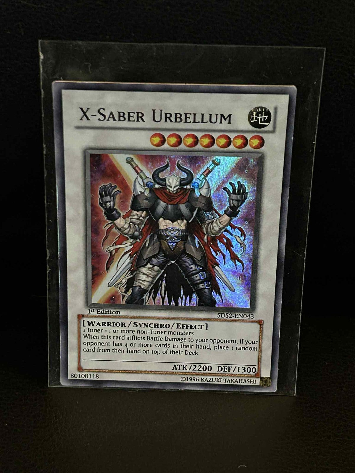 X-Saber Urbellum - 5DS2-EN043 - Super Rare - 1st Edition 5D's Starter Deck 2009