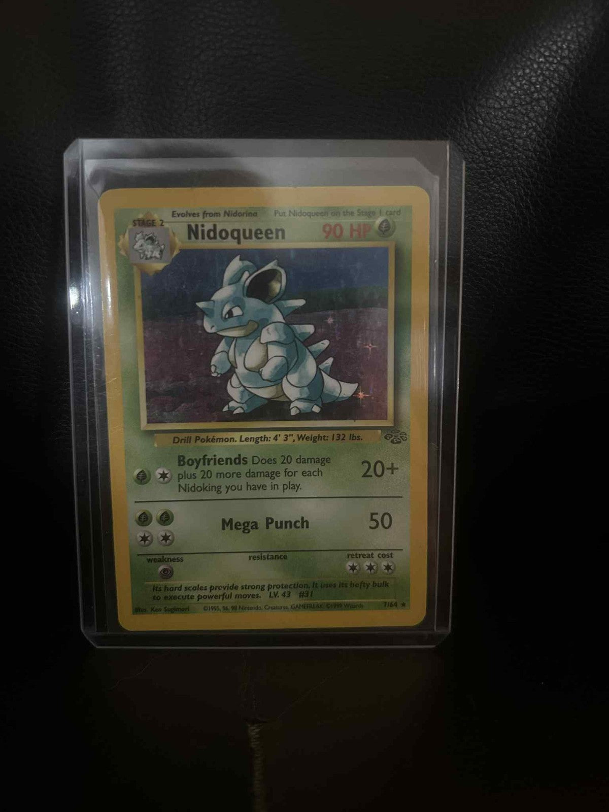 Nidoqueen - 7/64 - Holo Rare - Unlimited Edition Jungle Pokemon