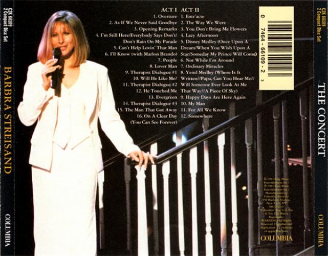 Barbra Streisand - The Concert (Live-Aufnahme aus dem Madison Square Garden New York) Sammelkarte