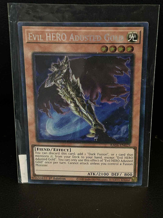 Evil HERO Adusted Gold - RA04-EN029 - Collector's Rare - 1st Edition Quarter Cen