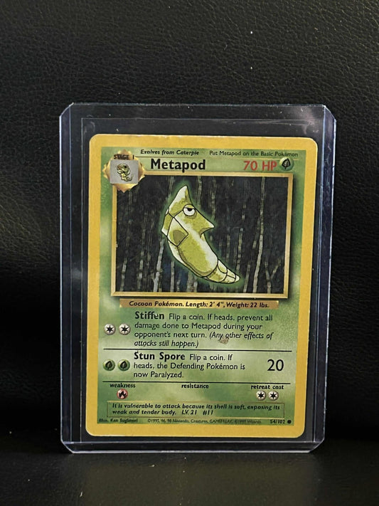 Metapod - 54/102 - Common - Unlimited Edition Base Set Pokemon Moderately Played
