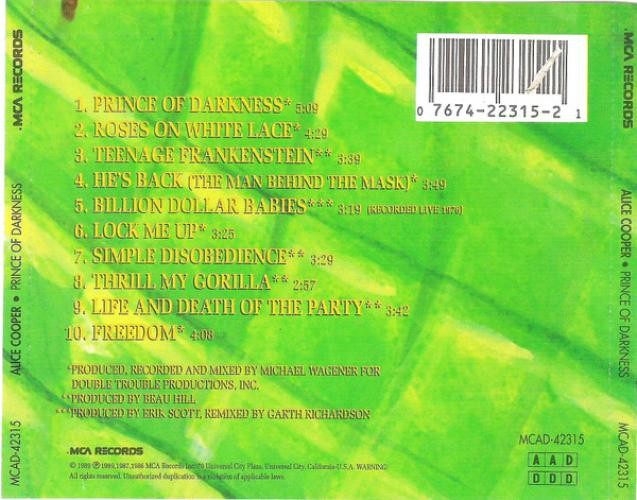Alice Cooper - Prince Of Darkness (CD) (Sehr Gut (VG)) - 4106369166