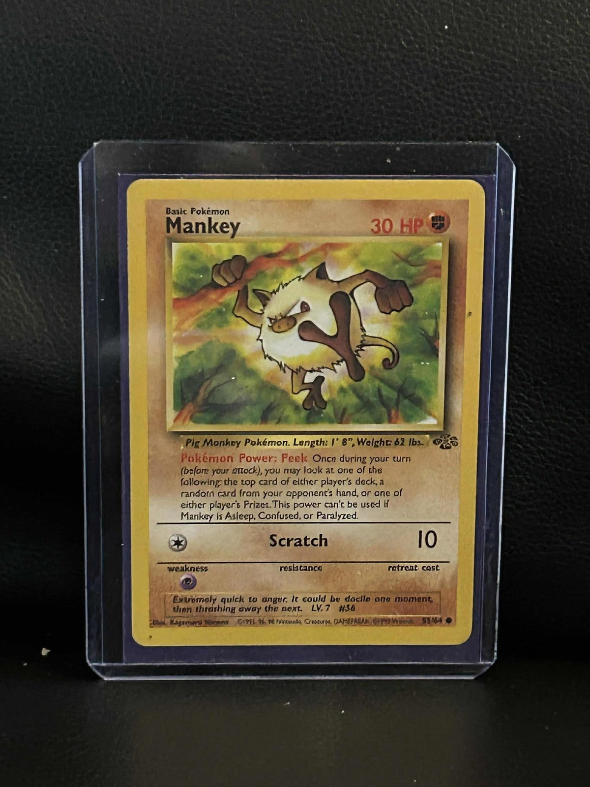 Mankey - 55/64 - Common - Unlimited Edition Jungle Pokemon Moderately Played, En