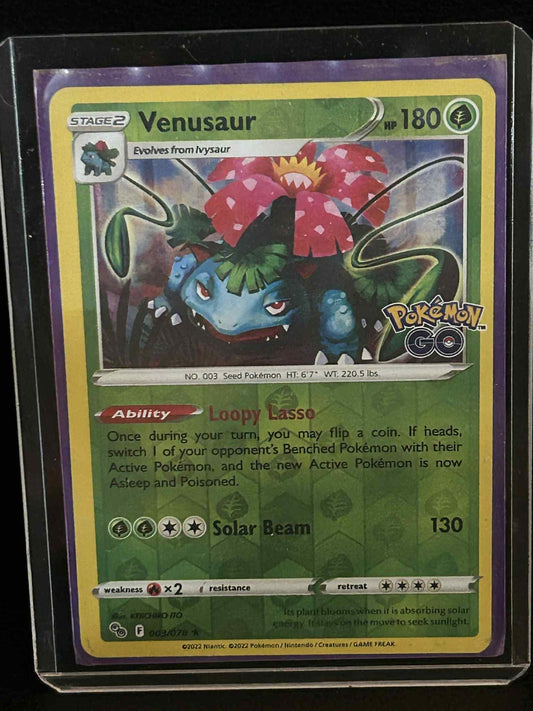 Venusaur - 003/078 - Holo Rare - Reverse Holo Pokemon Go Pokemon Lightly Played,