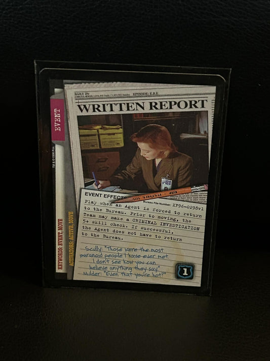 Written Report Premier Edition X-Files Light Play
