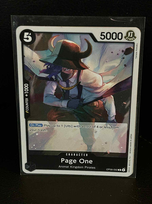 Page One - OP08-092 - R - Foil Two Legends One Piece Lightly Played