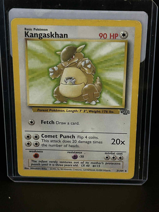Kangaskhan - 21/64 - Rare - Unlimited Edition Jungle Pokemon Moderately Played,