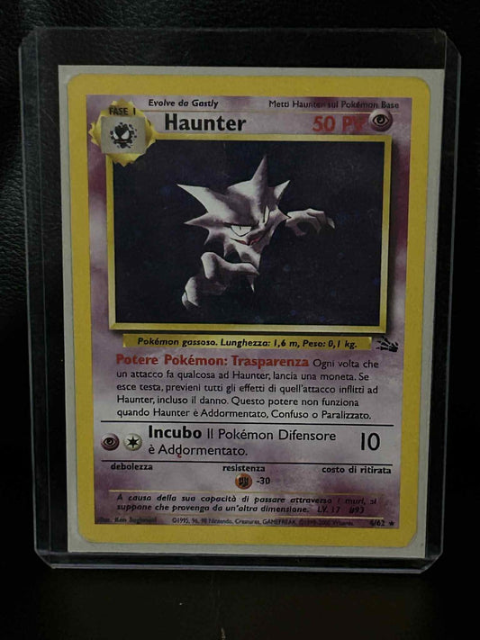 Haunter - 6/62 - Holo Rare - Unlimited Edition Fossil Pokemon Heavily Played, It