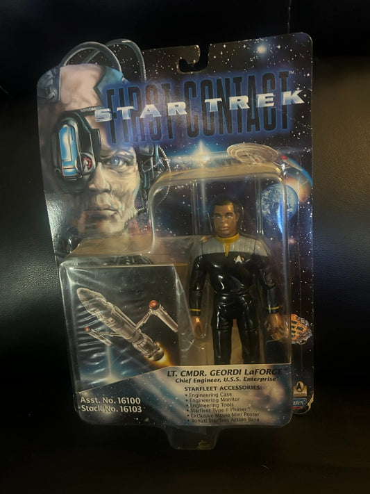 Star Trek First Contact Geordi LaForge Action Figure Playmates 1996 On Card