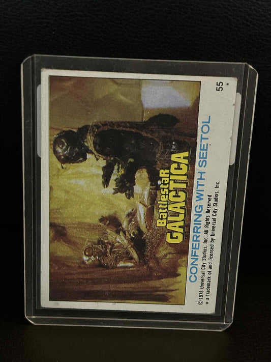 Conferring with Seetol #55 1978 Topps Battlestar Galactica Moderately Played