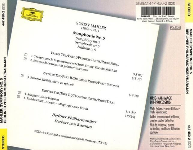 Gustav Mahler, Berliner Philharmoniker, Herbert von Karajan - 5. Symphonie (CD)