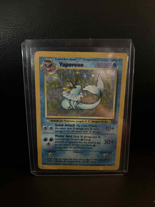 Vaporeon - 12/64 - Holo Rare - Unlimited Edition Jungle Pokemon Damaged, English