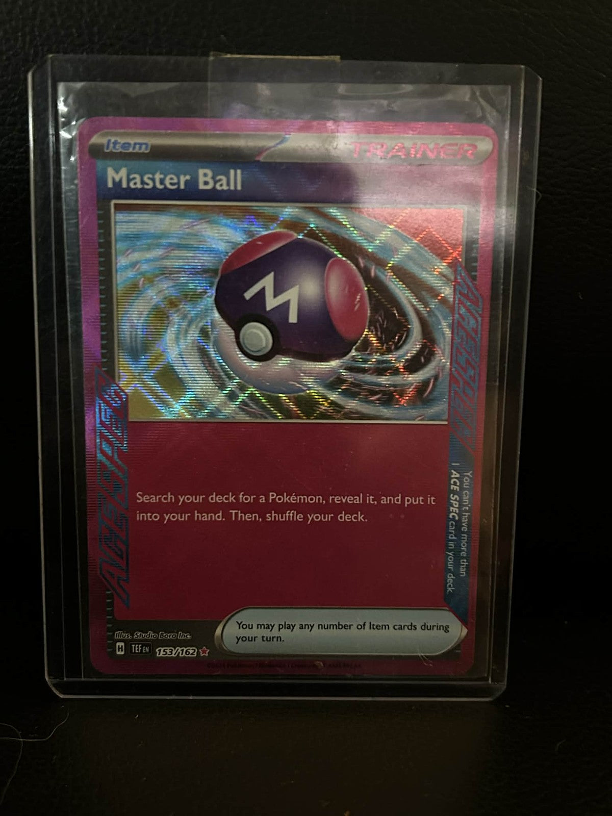 Master Ball - 153/162 - Ace Rare Scarlet & Violet - Temporal Forces Pokemon Ligh