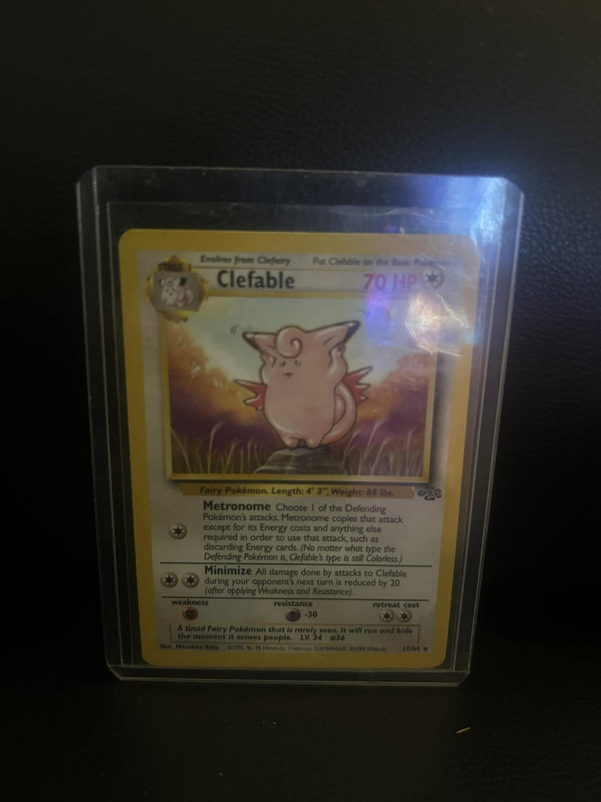Clefable - 17/64 - Rare - Unlimited Edition Jungle Pokemon Moderately Played, En