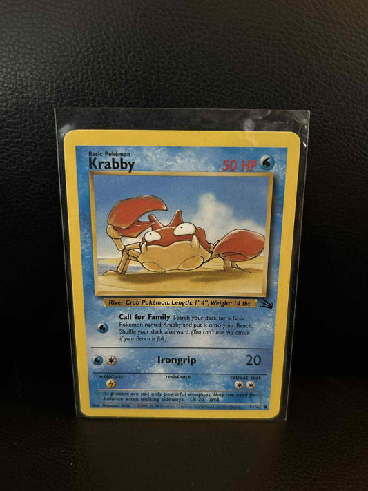 Krabby - 51/62 - Common - Unlimited Edition Fossil Pokemon Moderately Played, En