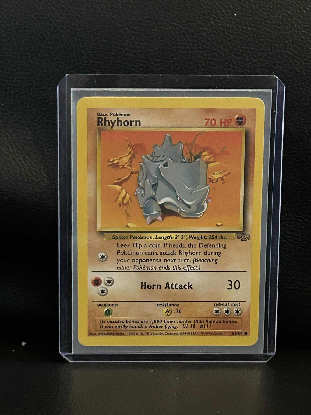 Rhyhorn - 61/64 - Common - Unlimited Edition Jungle Pokemon Moderately Played, E