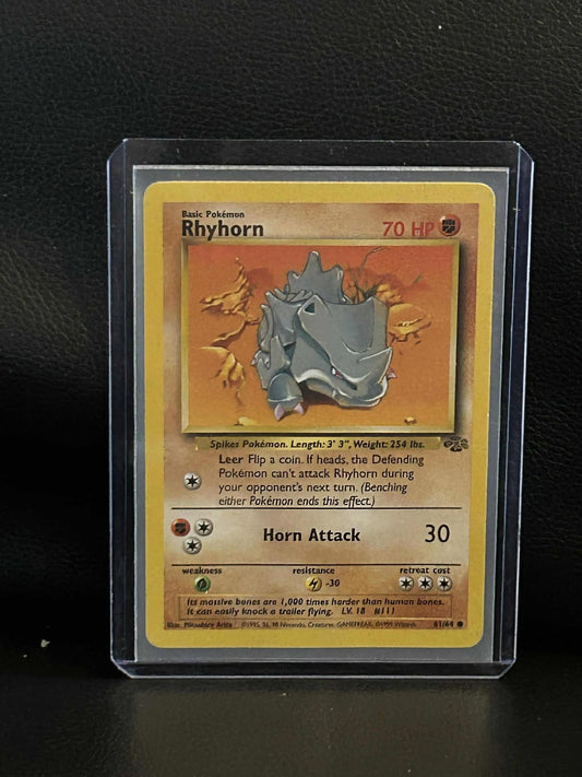 Rhyhorn - 61/64 - Common - Unlimited Edition Jungle Pokemon Moderately Played, E