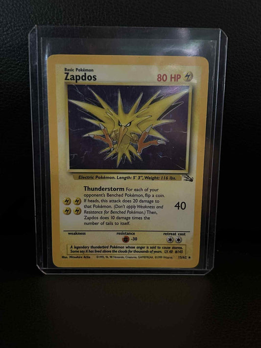 Zapdos - 15/62 - Holo Rare - Unlimited Edition Fossil Pokemon Heavily Played, En