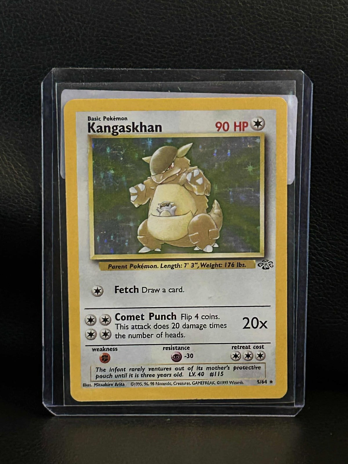 Kangaskhan - 5/64 - Holo Rare - Unlimited Edition Jungle Pokemon Moderately Play