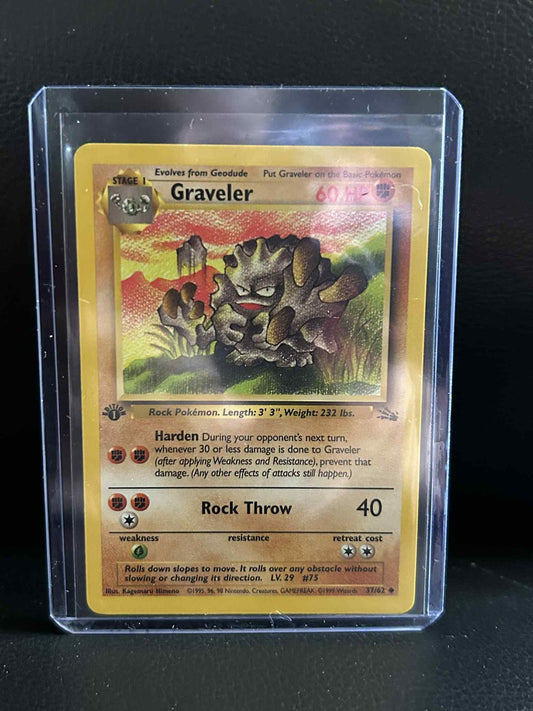 Graveler - 37/62 - Uncommon - 1st Edition Fossil Pokemon Moderately Played, Engl