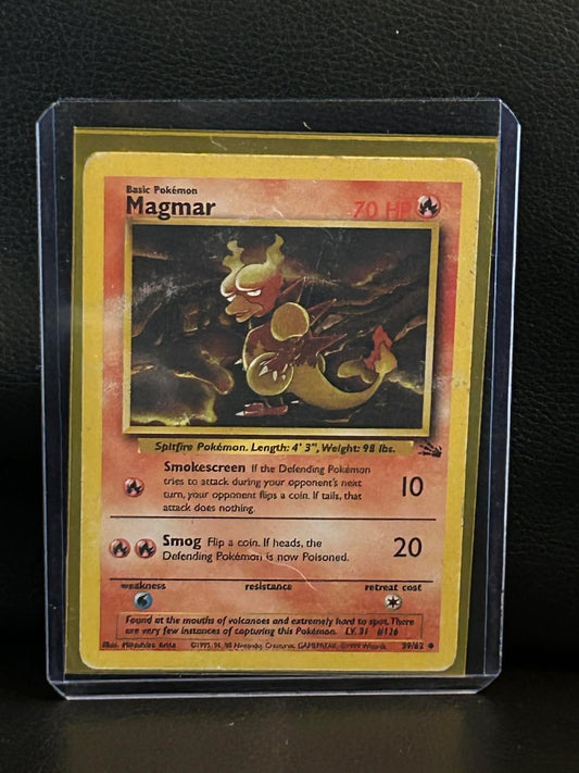 Magmar - 39/62 - Uncommon - Unlimited Edition Fossil Pokemon Moderately Played,