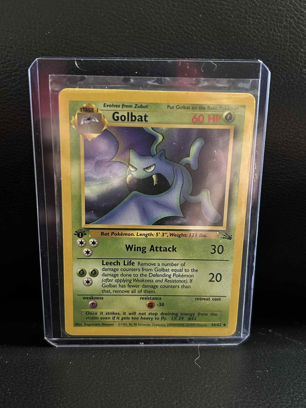 Golbat - 34/62 - Uncommon - 1st Edition Fossil Pokemon Moderately Played, Englis