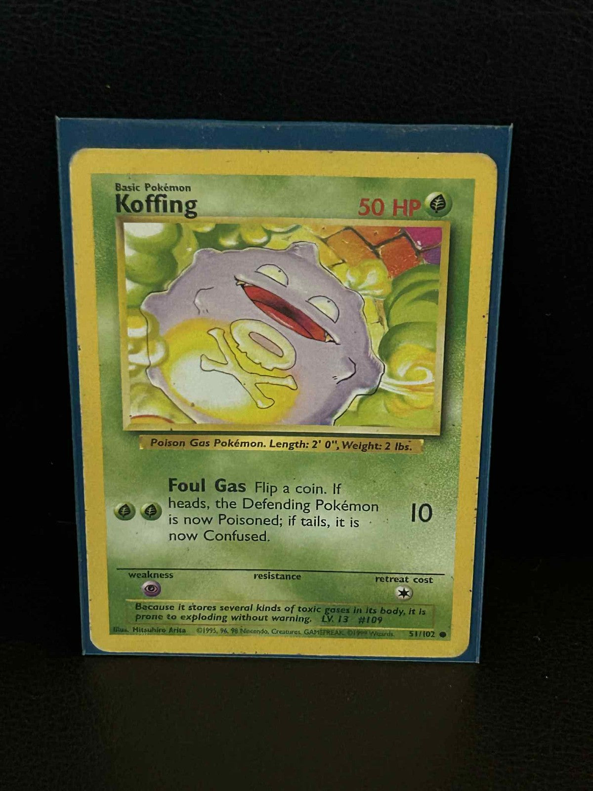 Koffing - 51/102 - Common - Unlimited Edition Base Set Pokemon Moderately Played
