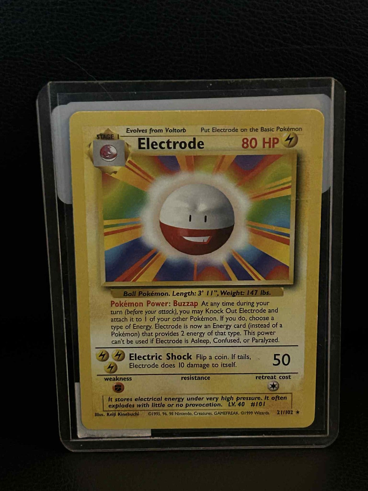 Electrode - 21/102 - Rare - Unlimited Edition Base Set Pokemon Moderately Played