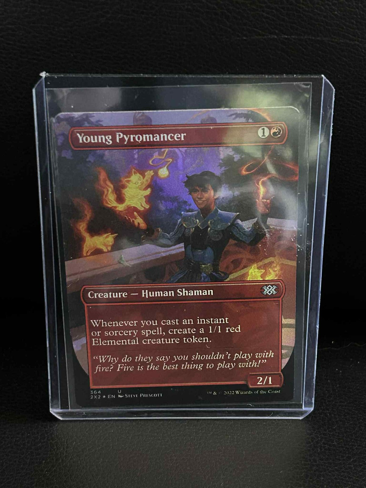 Young Pyromancer - Foil - Borderless Double Masters 2022 Magic: The Gathering