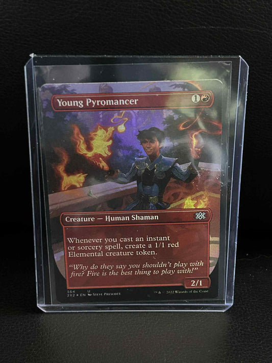Young Pyromancer - Foil - Borderless Double Masters 2022 Magic: The Gathering