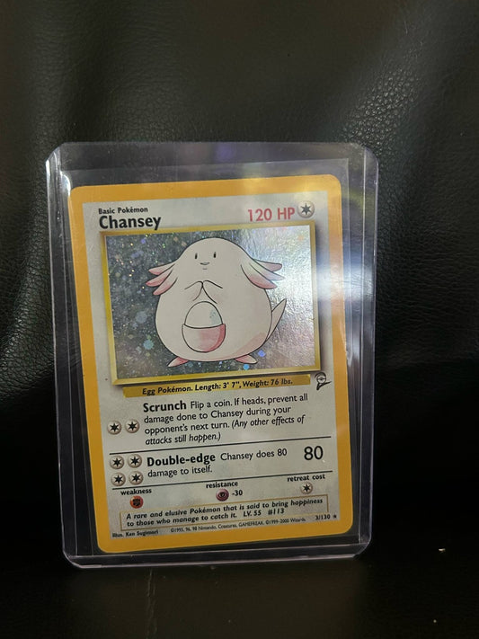 Chansey - 3/130 - Holo Rare - Unlimited Edition Base Set 2 Pokemon Lightly Playe