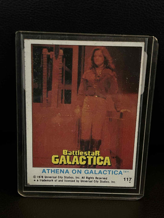 Athena auf Galactica #117 1978 Topps Battlestar Galactica Moderat bespielte Sammelkarte