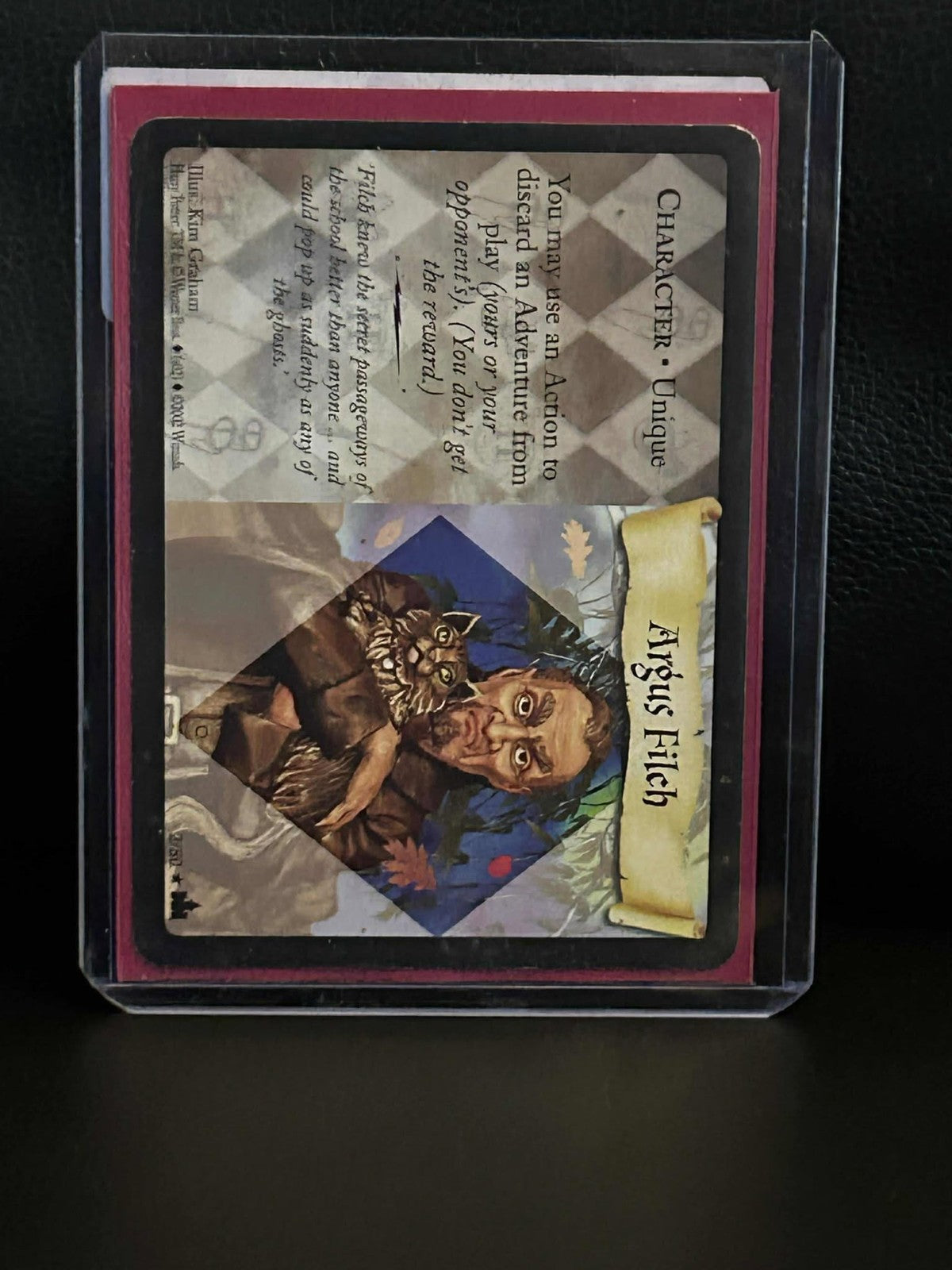 Argus Filch 2/80 Adventures at Hogwarts Harry Potter Lightly Played
