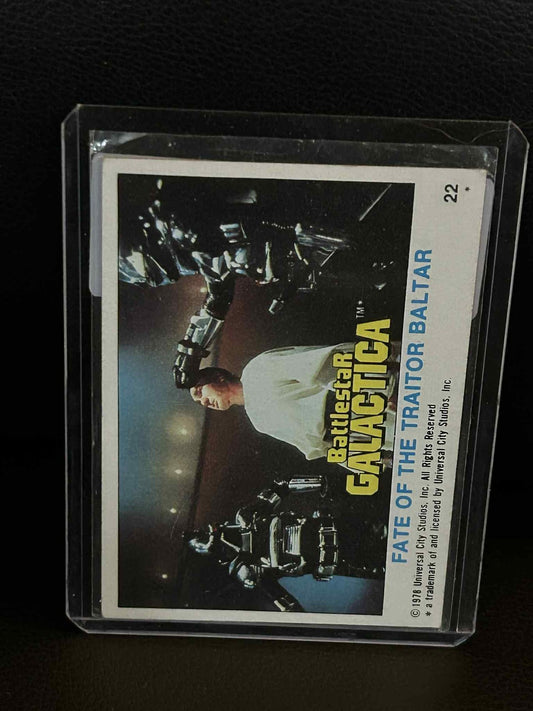 Schicksal des Verräters Baltar #22 1978 Topps Battlestar Galactica Leicht bespielte Sammelkarte