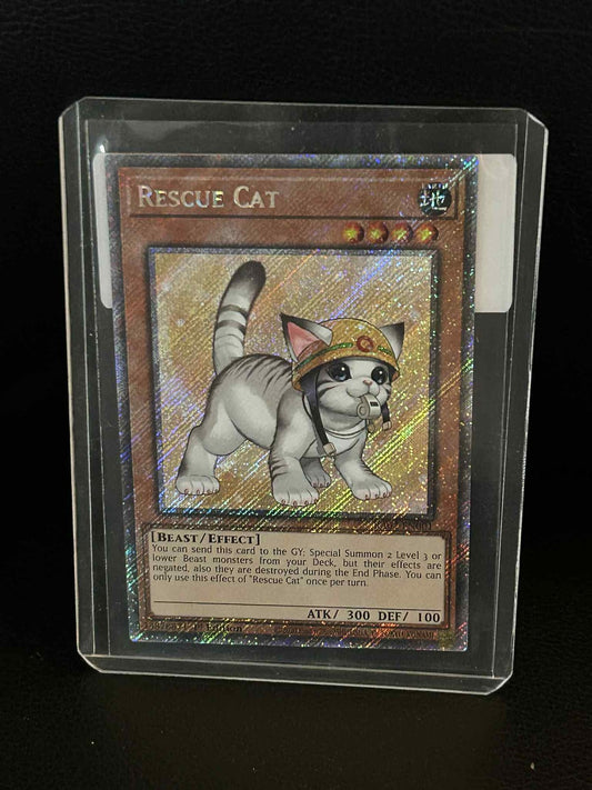 Rescue Cat (Alternate Art) - RA02-EN001 - Platinum Secret Rare - 1st Edition 25t